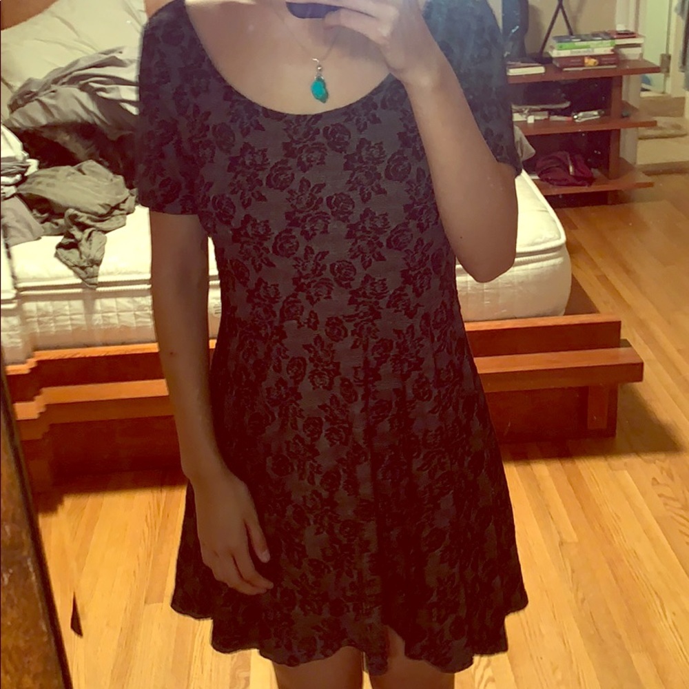 Dress Floral Black/Grey